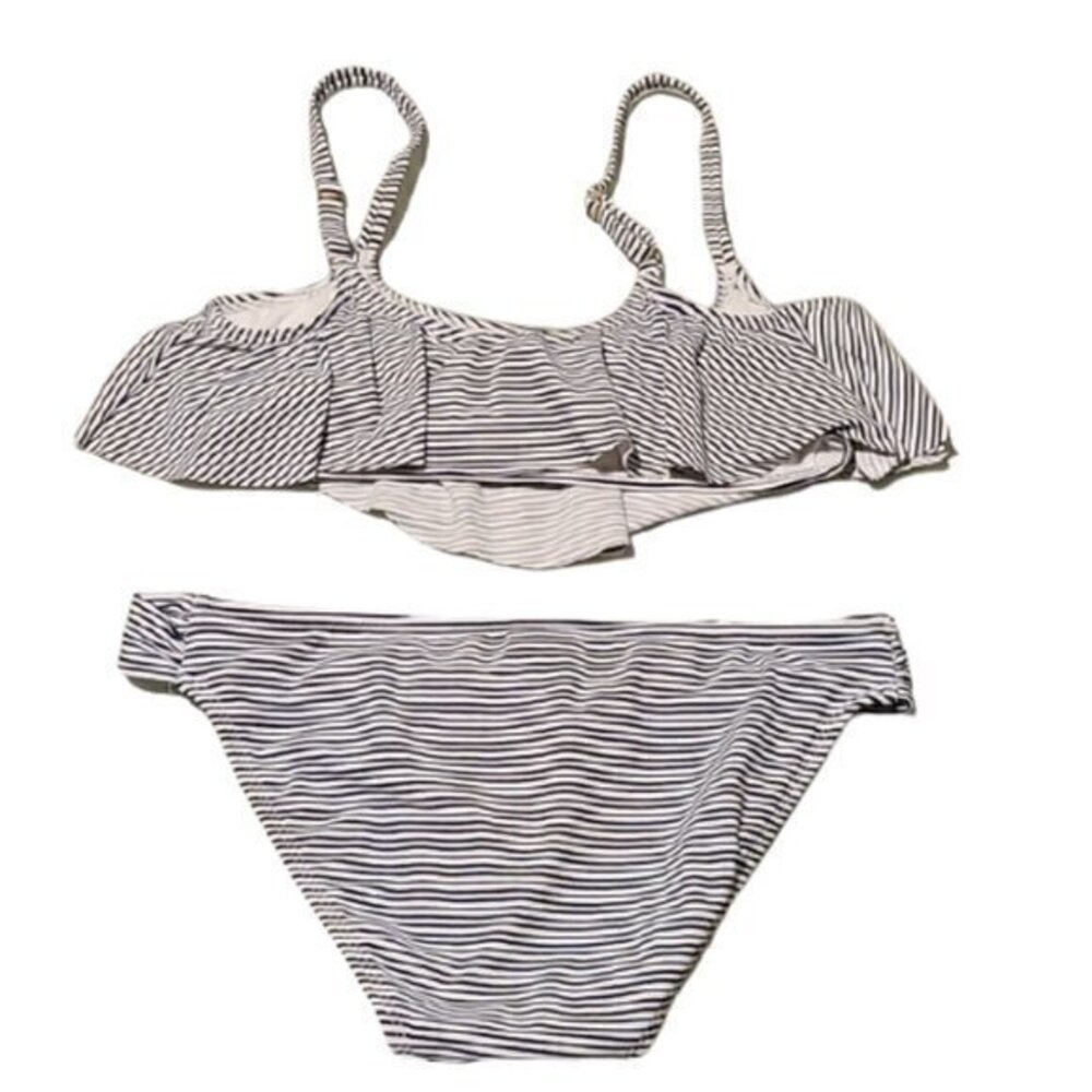 [Xhilaration]Blue Striped Ruffle Top 2 piece -Sz S